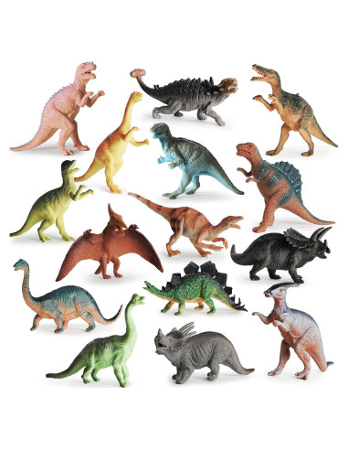 Paquete de 15 Dinosaurios de Juguete Boley - 18 cm