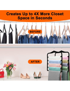 Perchas para Pantalones CLODSPAC 5 en 1 Antideslizantes 2