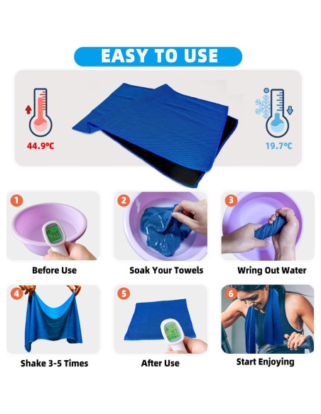Toalla Enfriadora AWOWZ Microfibra 10 Unidades 32x12 cm