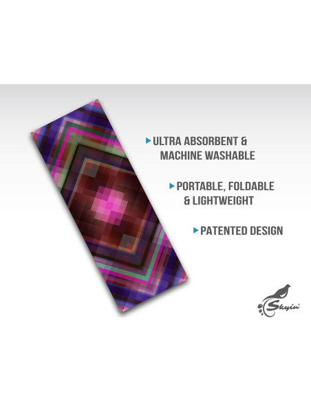 Toalla de Yoga Antideslizante Skyin 182.88x60.96cm Ecológica