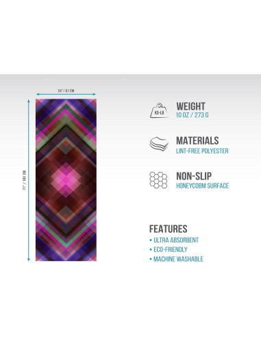 Toalla de Yoga Antideslizante Skyin 182.88x60.96cm Ecológica