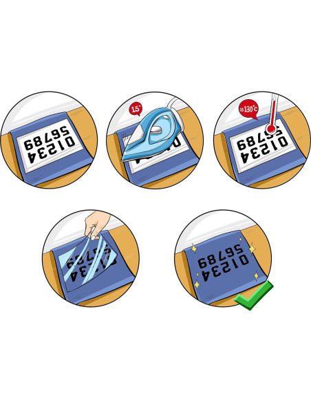 Fanbrilliant Letras y Números Transferencia Calor 64pcs 3" Negro