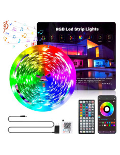 Tira de luces LED RGB 30.48m Ledagic con control remoto