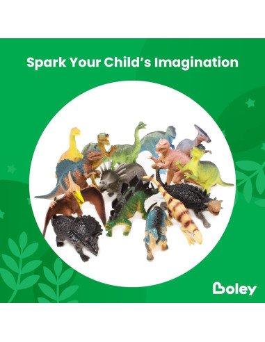 Paquete de 15 Dinosaurios de Juguete Boley - 18 cm