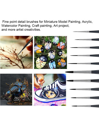 Set de Pinceles de Detalle Transon 10 Piezas para Pintura