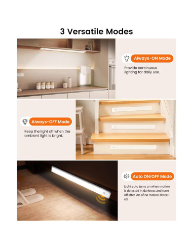 Luz de Gabinete LED SUNLINKCO 8" Sensor Movimiento 5 Pzs