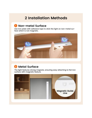 Luz de Gabinete LED SUNLINKCO 8" Sensor Movimiento 5 Pzs