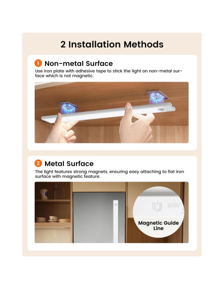 Luz de Gabinete LED SUNLINKCO 8" Sensor Movimiento 5 Pzs