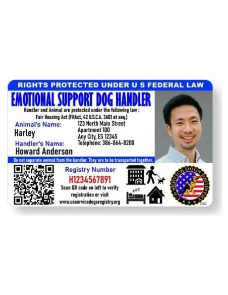Tarjeta de Identificación Just 4 Paws para Perro de Apoyo Emocional