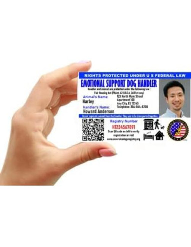 Tarjeta de Identificación Just 4 Paws para Perro de Apoyo Emocional