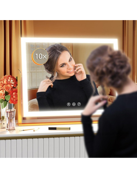 Espejo de Maquillaje Iluminado Gvnkvn 44x33 cm 5X Magnificación