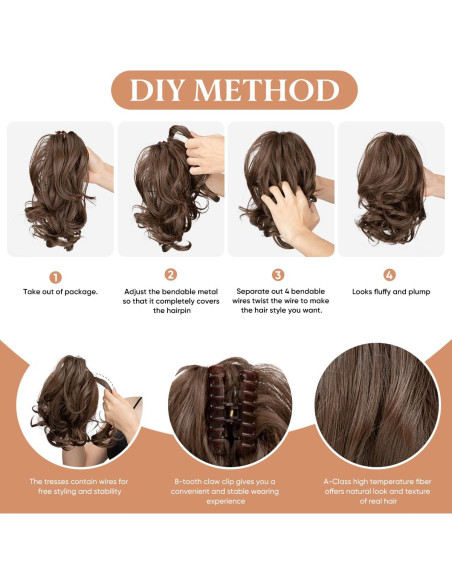 Clip de Garra para Extensiones de Cabello Sintético CJL - 2 Piezas