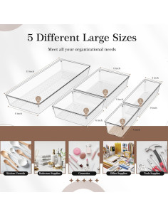 Organizador de Cajones Criusia 7 PCS - Plástico PET Antideslizante 2