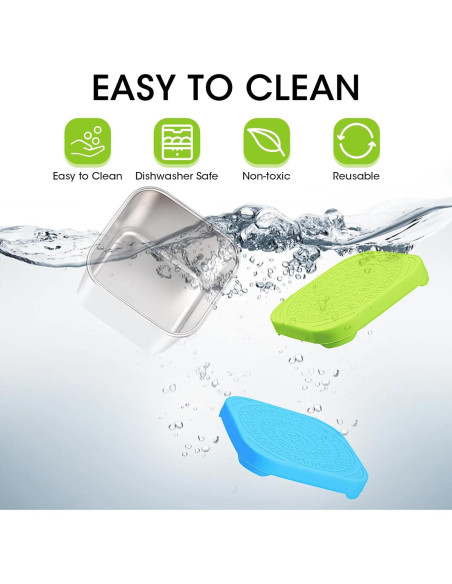 Haldane 8 Contenedores Snack Acero Inoxidable A Prueba de Fugas Haldane 8 Contenedores Snack Acero Inoxidable A Prueba de Fugas