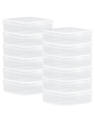 Contenedores de Plástico Transparente Rocutus 12 Piezas 12.4x12.4x3.6cm