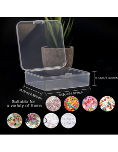 Contenedores de Plástico Transparente Rocutus 12 Piezas 12.4x12.4x3.6cm 2