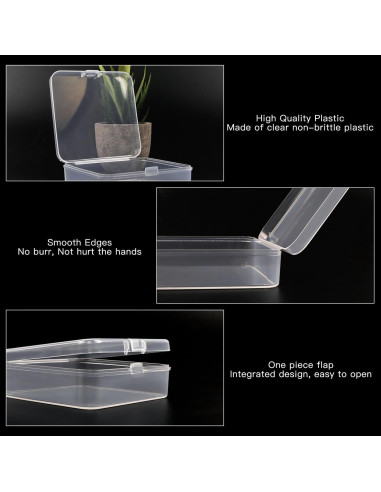 Contenedores de Plástico Transparente Rocutus 12 Piezas 12.4x12.4x3.6cm