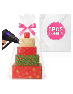 5 Bolsas de Envoltura de Regalo PalaYou 81.3x101.6cm Plástico