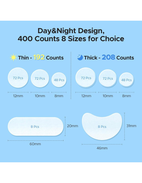 Parches para Granos LitBear - 400 Unidades, 5 Tamaños