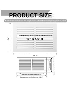 Cubiertas de Ventilación de Aire Pelopy 6 Pcs 25.4x15.2 cm Blancas 2