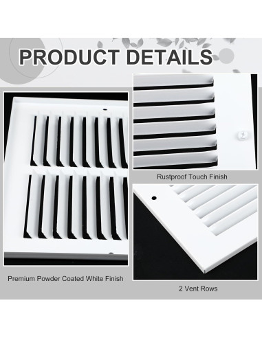 Cubiertas de Ventilación de Aire Pelopy 6 Pcs 25.4x15.2 cm Blancas