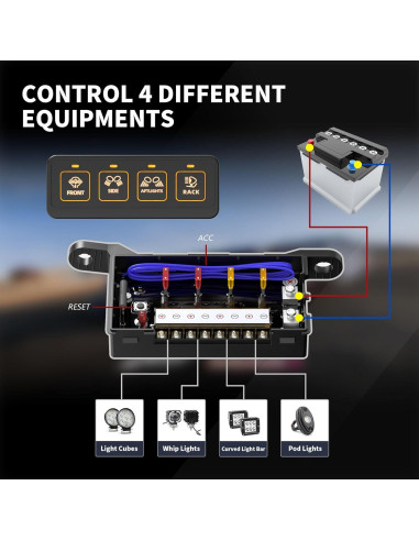 Panel de Interruptores Inalámbrico 4 Gang Somaer a Prueba de Agua