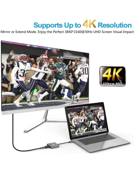 Adaptador Multiport USB C a HDMI Tuwejia 4K USB 3.0 Gris Adaptador Multiport USB C a HDMI Tuwejia 4K USB 3.0 Gris
