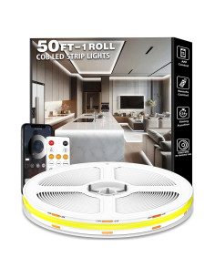 Tira de Luz LED COB 50FT talkhigh 6500K Control Remoto