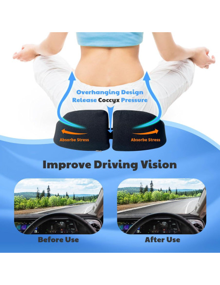 Cojín de Asiento de Gel y Espuma TOYALI CST-ZD Negro 45x46 cm