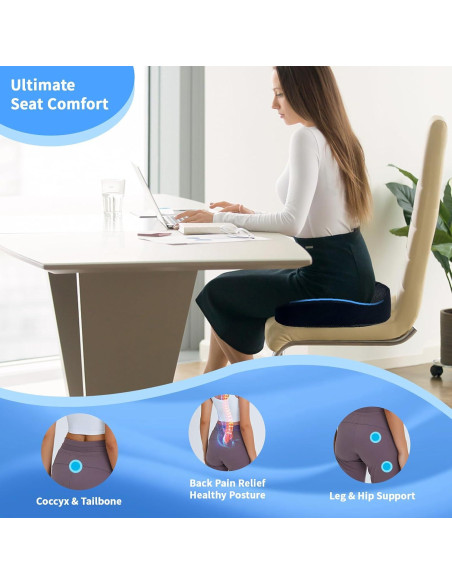 Cojín de Asiento de Gel y Espuma TOYALI CST-ZD Negro 45x46 cm