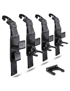 Ganchos para Reposacabezas Magic Hanger Heroway - 4 Piezas Negro Mate