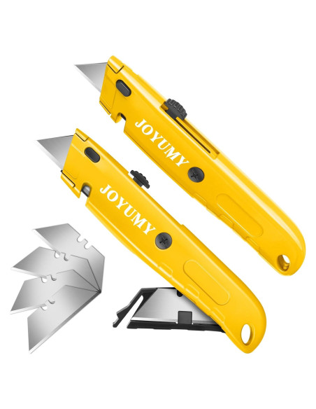 Cortador de Cajas Utilitario JOYUMY Retráctil 2 Paquetes Amarillo Cortador de Cajas Utilitario JOYUMY Retráctil 2 Paquetes Amarillo