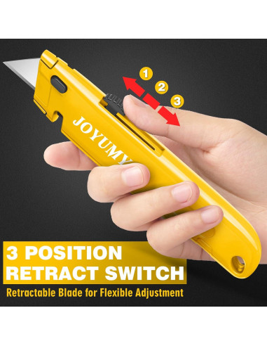Cortador de Cajas Utilitario JOYUMY Retráctil 2 Paquetes Amarillo