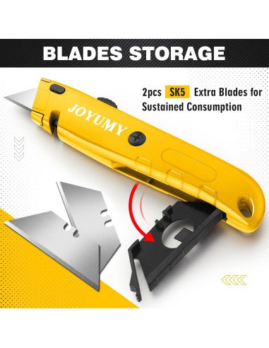 Cortador de Cajas Utilitario JOYUMY Retráctil 2 Paquetes Amarillo