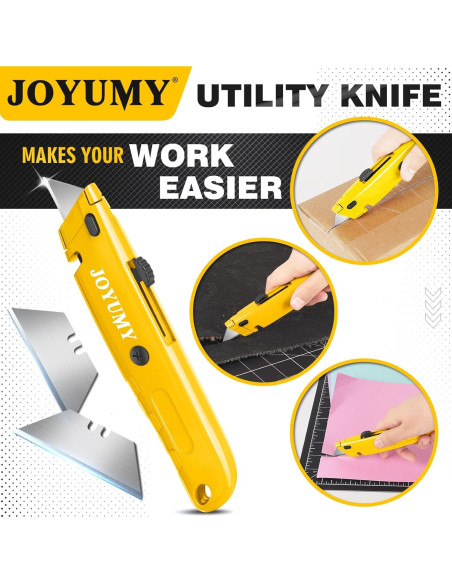 Cortador de Cajas Utilitario JOYUMY Retráctil 2 Paquetes Amarillo Cortador de Cajas Utilitario JOYUMY Retráctil 2 Paquetes Amarillo