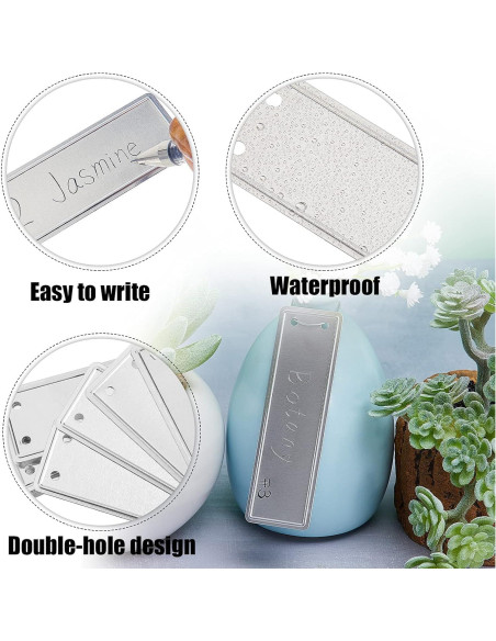 Etiquetas de Plantas de Aluminio TINSKY 50PCS Resistentes e Impermeables