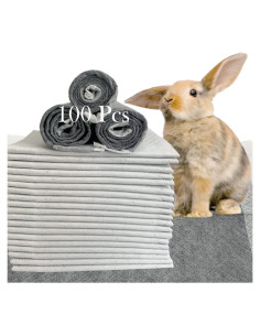 100 Almohadillas Desechables para Orina de Conejo MUYG 33x45 cm