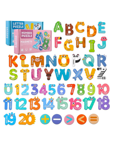 Letras y Números Magnéticos Thboxes 52 Piezas Coloridas