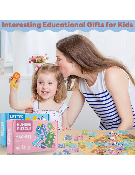 Letras y Números Magnéticos Thboxes 52 Piezas Coloridas