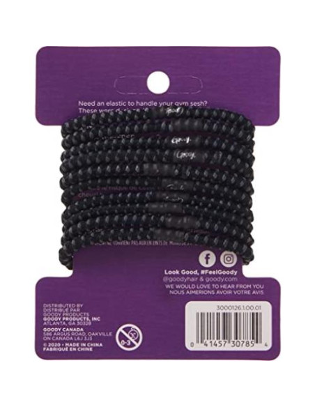 Gomas de Pelo Elásticas Goody Sin Deslizamiento Negras - 10 Unidades Gomas de Pelo Elásticas Goody Sin Deslizamiento Negras - 10 Unidades