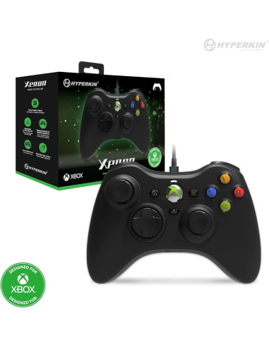 Controlador con cable Hyperkin Xenon Xbox 360 - Negro