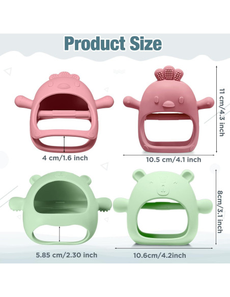 Woanger 4 Mordedores de Silicona para Bebés 6+ Meses