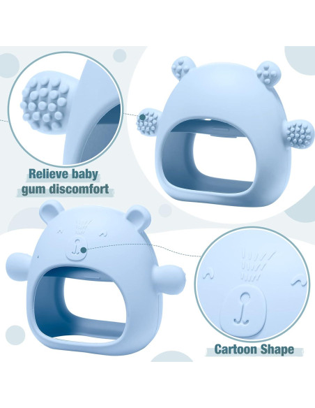 Woanger 4 Mordedores de Silicona para Bebés 6+ Meses