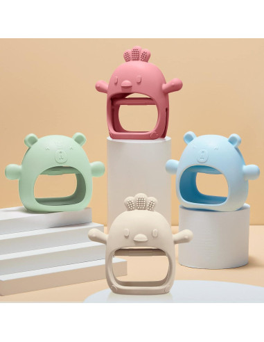 Woanger 4 Mordedores de Silicona para Bebés 6+ Meses