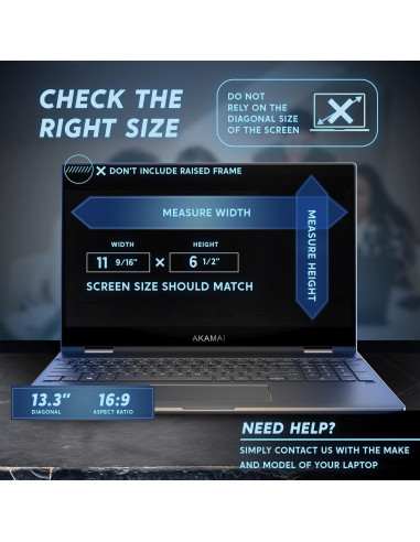 Filtro de Privacidad Akamai 13.3" Antirreflejo y Luz Azul