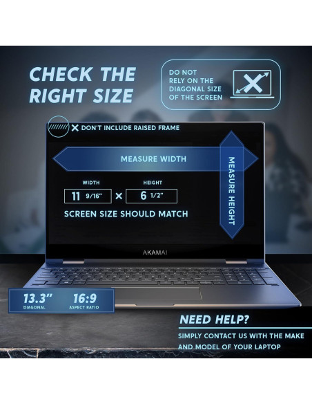 Filtro de Privacidad Akamai 13.3" Antirreflejo y Luz Azul