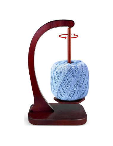 Soporte de Hilo JUCPASH de Madera con Rotación Magnética - Marrón