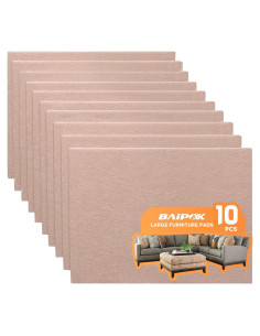 Almohadillas de Fieltro Autoadhesivas BAIPOK 10pcs 20x15cm Beige