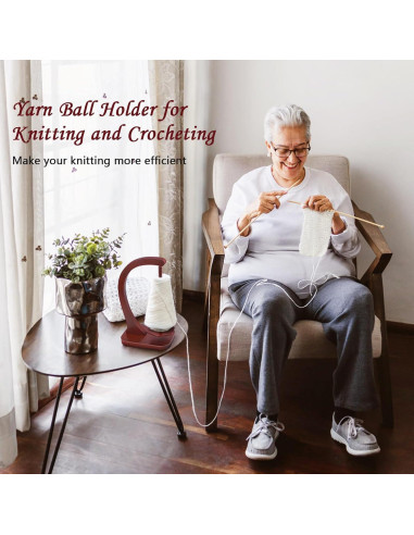 Soporte de Hilo JUCPASH de Madera con Rotación Magnética - Marrón