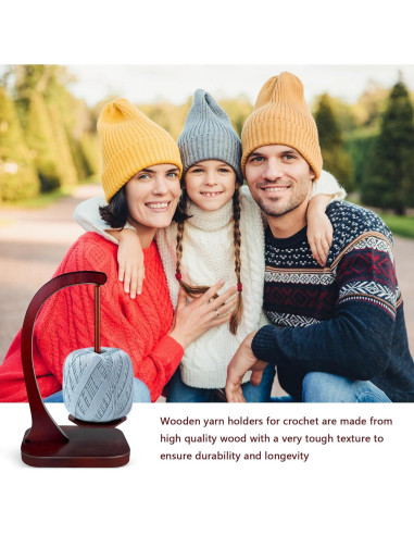 Soporte de Hilo JUCPASH de Madera con Rotación Magnética - Marrón